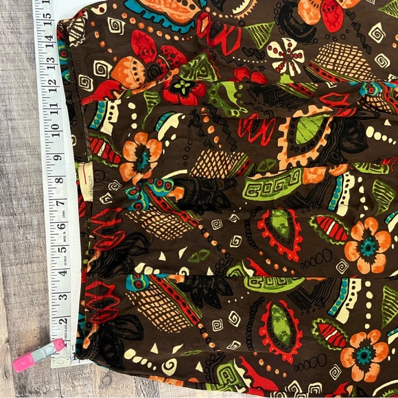 Choices 90s Y2K Style Brown with Design Midi Length Skirt super Stretchy - Picture 3 of 7